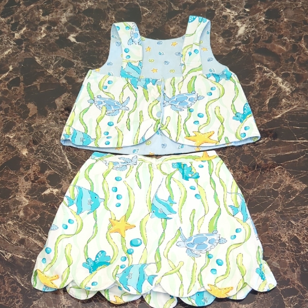 Under The Sea Skort And Tank Top Set